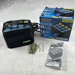 Conair Instant Heat Compact Setter 12 Ceramic Ionic Hot Rollers Travel Case Work